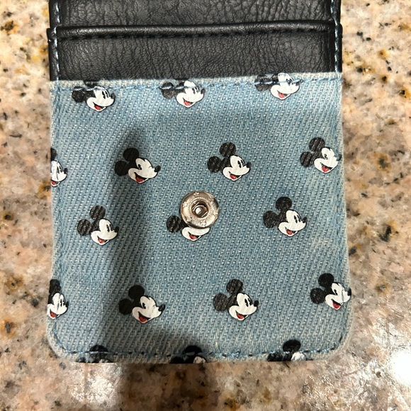 Disney Mickey Mouse Denim Card Holder - Black and Blue - Picture 2 of 6